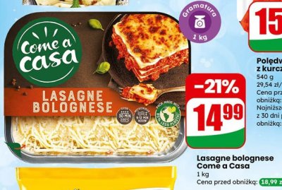 Lasagne bolognese Come a Casa promocja w Dino
