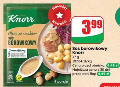 Sos borowikowy Knorr promocja w Dino
