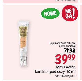 Korektor 02 MAX FACTOR MIRACLE PURE promocja