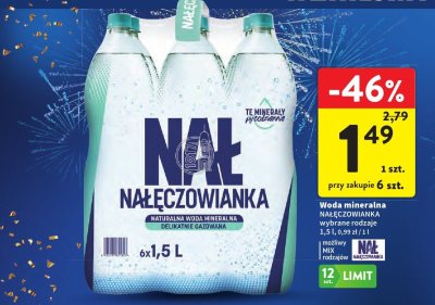 Woda mineralna NAŁĘCZOWIANKA gazowana promocja w Intermarche