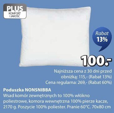 Poduszka NONSNIBBA promocja w Jysk