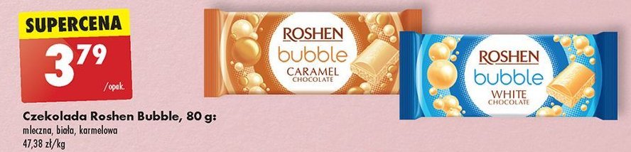 Czekolada white bubble Roshen promocja