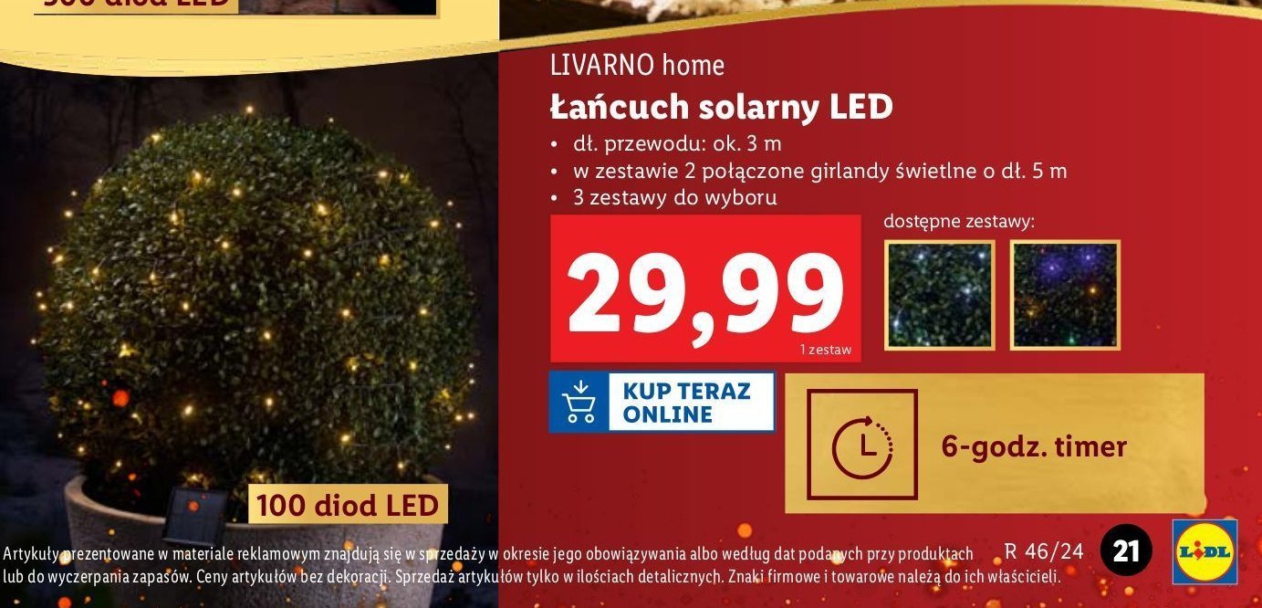 Łańcuch solarny LIVARNO HOME promocja w Lidl