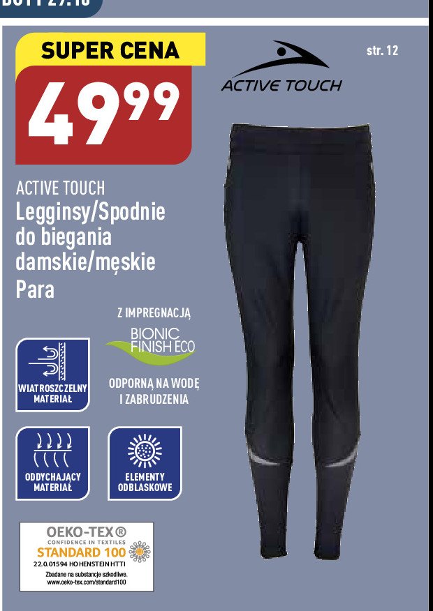 Spodnie damskie do biegania s-xl Active touch promocja