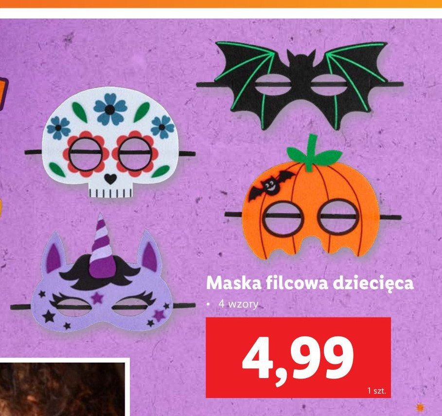 Maska filcowa halloween promocja