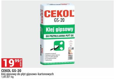 Klej gipsowy Cekol GS-20 promocja w Merkury Market