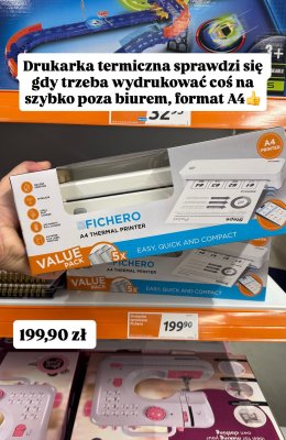 Drukarka termiczna Fichero A4 Thermal Printer promocja w Action
