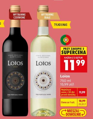Wino Loios wytrawne czerwone promocja w Biedronka