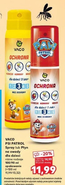 Spray na komary i kleszcze dla dzieci psi patrol Vaco promocja