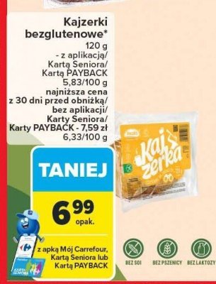 Kajzerki bezglutenowe BAJGIEL INCOLA 190 g promocja w Carrefour