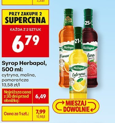 Syrop Herbapol, 500 ml malina promocja w Biedronka