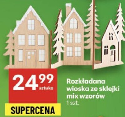 Rozkładana wioska ze sklejki mix wzorów promocja w Delikatesy Centrum