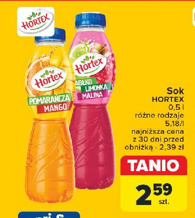 Napój jabłko malina i limonka Hortex promocja