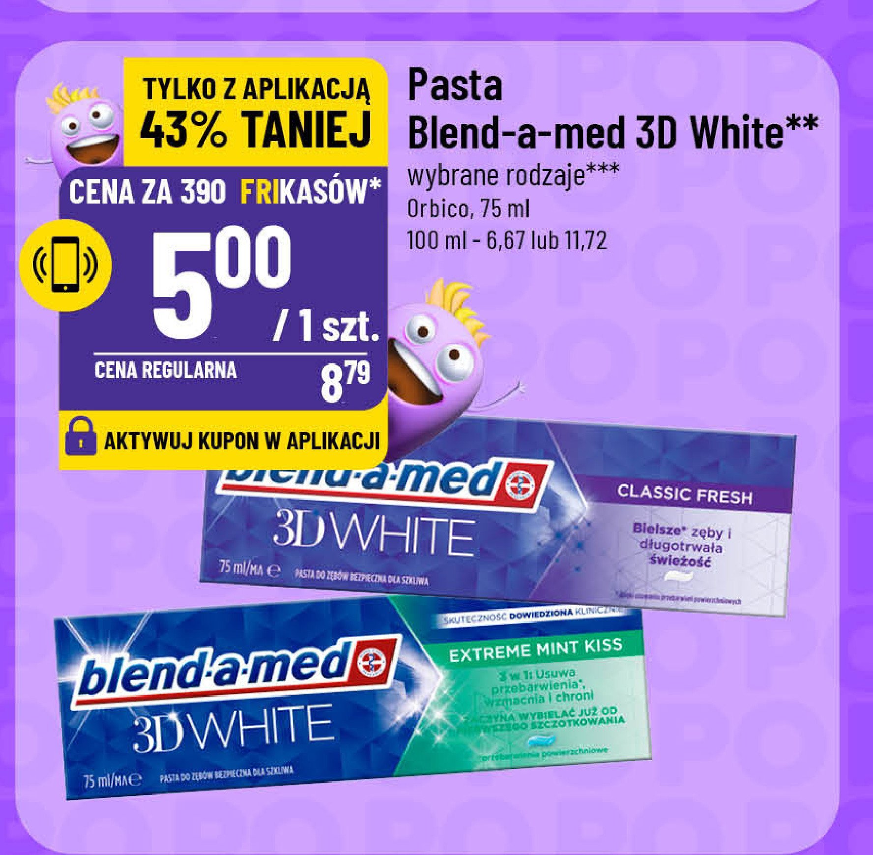 Pasta do zębów classic Blend-a-med 3d white promocja w POLOmarket