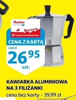 Kawiarka aluminiowa na 3 fili偶anki promocja