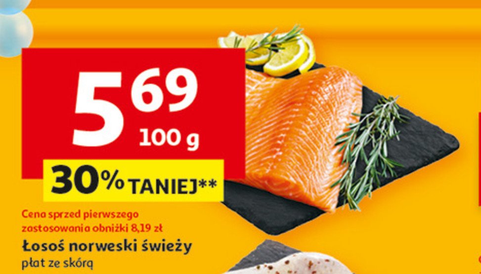 Łosoś norweski płat ze skórą promocja w Auchan