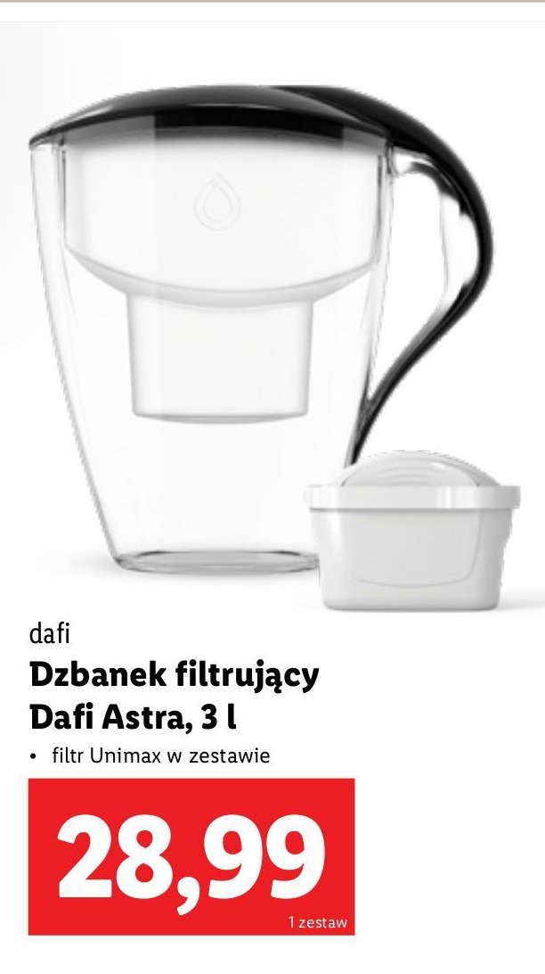 Dzbanek astra 1 wkładem grafitowy Dafi promocja w Lidl