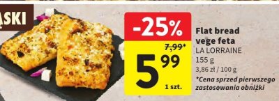 Flat bread vege feta LA LORRAINE promocja w Intermarche