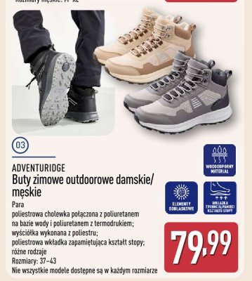 Buty zimowe outdoorowe damskie / męskie promocja w Aldi