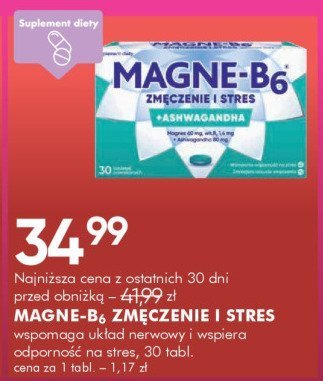 Suplement diety MAGNE-B6 ZMĘCZENIE I STRES 30 tabl. promocja w Super-Pharm