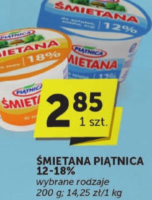 Śmietana Piątnica 12-18% wybrane rodzaje 200 g promocja w Groszek