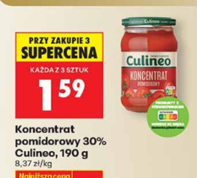 Koncentrat pomidorowy 30% Culineo promocja w Biedronka