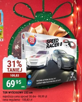 TOR WYŚCIGOWY 232 cm RACING ACTION SPEED 2w1 LAYOUT TRIPLE LOOP ULTRA FAST RACER promocja w bi1