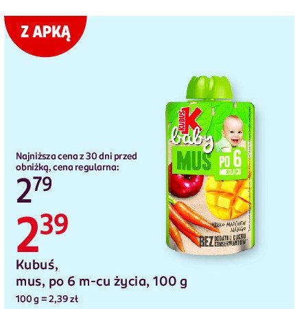 Mus jabłko-mango-marchew Kubuś baby promocja