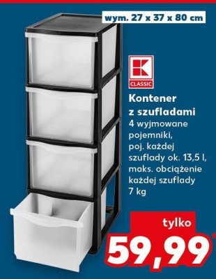 Kontener z szufladami 4 wyjmowane pojemniki promocja w Kaufland