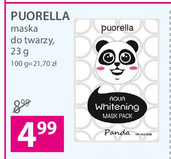 Maska do twarzy nawilżająca - panda PUORELLA promocja