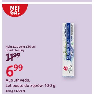 Pasta do zębów Ayouthveda ayurvedic mint gel promocja w Rossmann