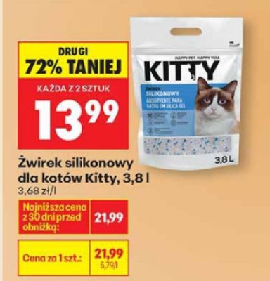 Żwirek silikonowy dla kotów Kitty, 3,8 l promocja w Biedronka