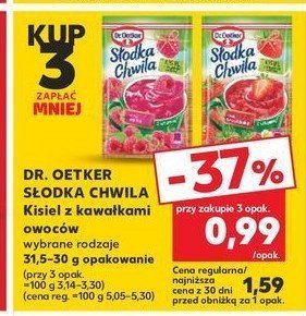 Kisiel malinowy z kawałkami owoców Dr. oetker słodka chwila promocja