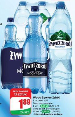 Woda źródlana mocny gaz promocja w Dino