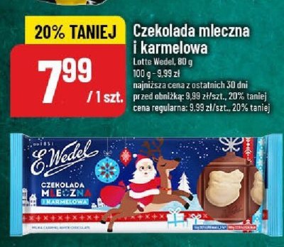 Czekolada mleczna Karmelowa Lotte Wedel promocja w POLOmarket