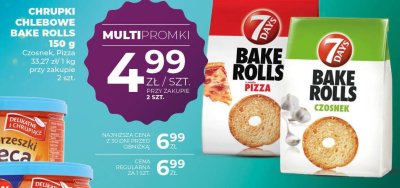 Chrupki chlebowe Bake Rolls czosnek 150 g promocja w Duży Ben