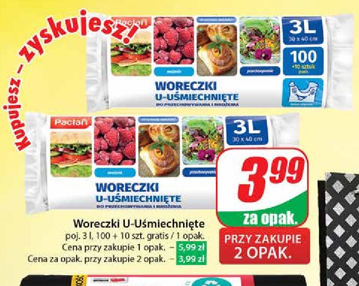 Woreczki u-uśmiechnięte 3l Paclan promocja