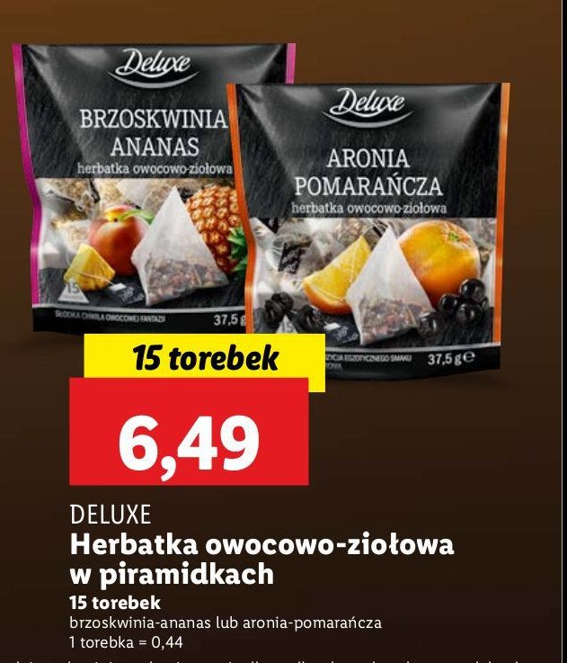 Herbata aronia - pomarańcza Deluxe promocja w Lidl