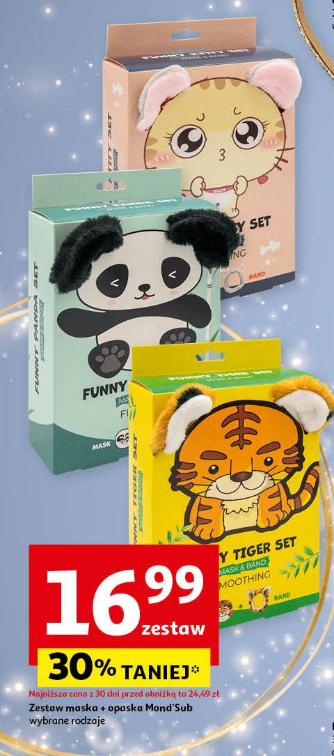 Maseczka do twarzy + opaska funny tiger Mond'sub promocja w Auchan