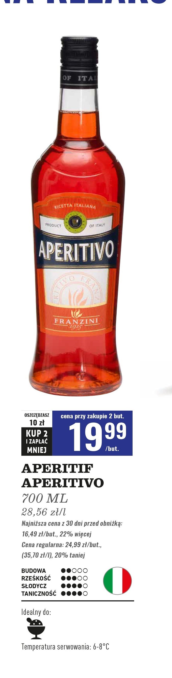 Vermouth APERITIVO ORANGE promocja