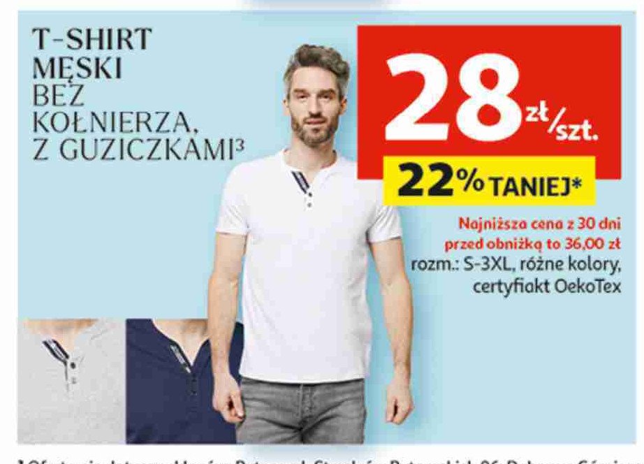 T-shirt męski s-xxxl Auchan inextenso promocja