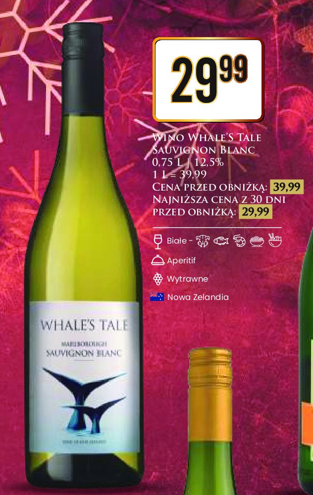 Wino Whale's tale sauvignon blanc promocja w Dino