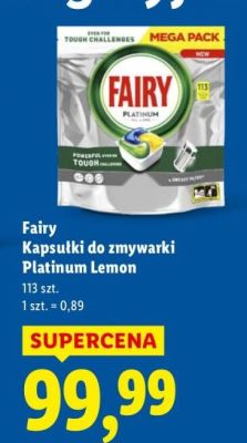 Kapsułki do zmywarki Fairy Platinum Lemon, 113szt. promocja w Lidl