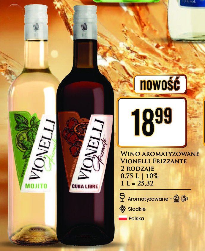 Wino Vionelli frizzante mojito promocja w Dino