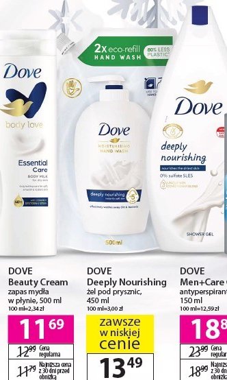 Mydło w płynie zapas Dove beauty cream promocja