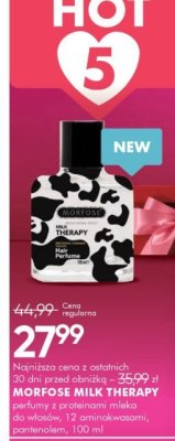 Perfumy męskie MORFOSE MILK THERAPY do włosów, 12 aromatom, ponieczem, 100 ml promocja w Super-Pharm
