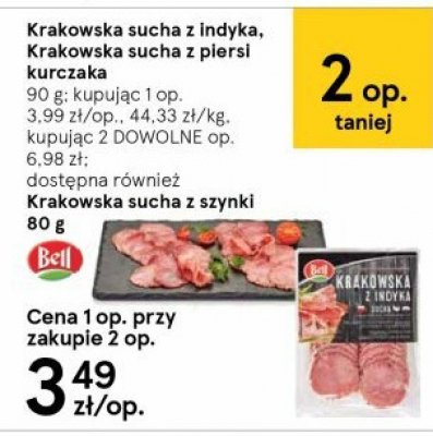 Kiełbasa krakowska sucha z piersi kurczaka Bell polska promocja