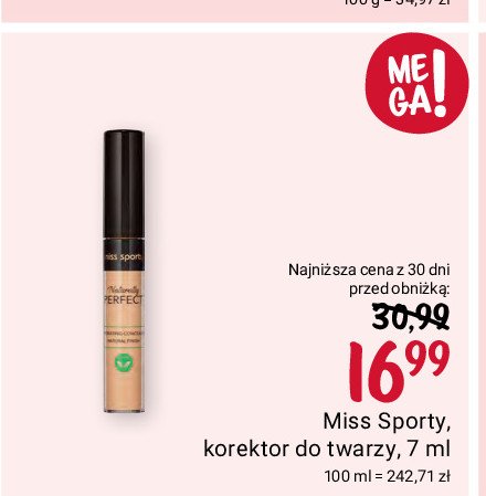 Korektor do twarzy 001 light Miss sporty naturally perfect promocja