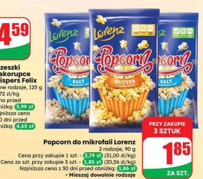 Popcorn do mikrofali Lorenz Butter promocja w Dino