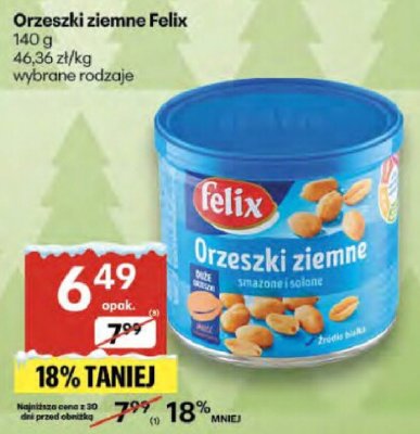 Orzeszki ziemne Felix promocja w Delikatesy Centrum